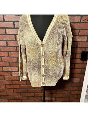 NWT BP button front sweater brown/cream size small.
